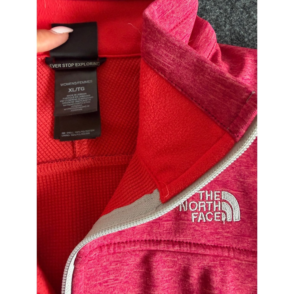The North Face Womens Pink Heather Full Zip Softshell Jacket XL  Fleece Lined - Picture 2 of 5